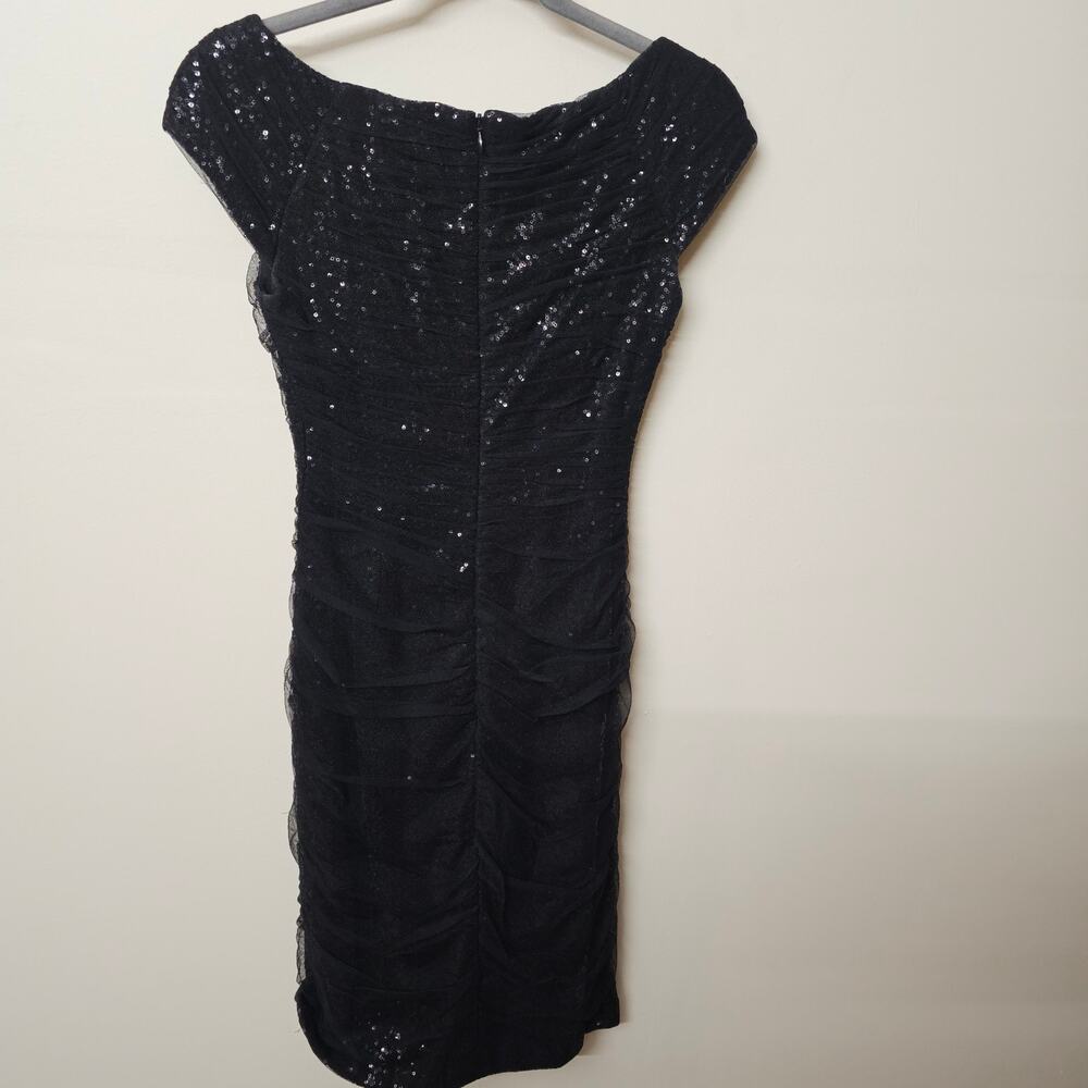 Ralph Lauren Evening Dress Black Sequin Fitted Size 2 - Picture 10 of 11